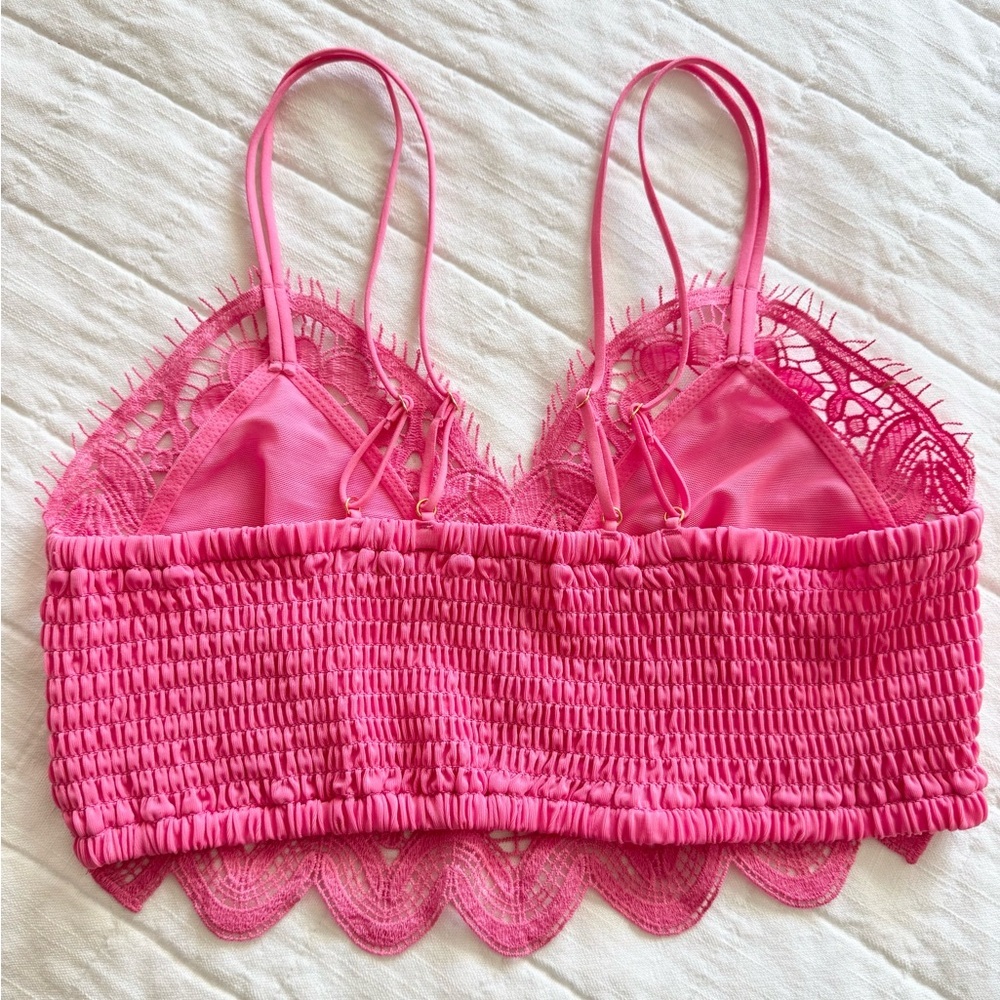 Anthropologie Viviette Lace Festival Bra Top in Pink - Picture 7 of 10